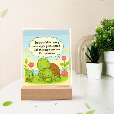 A beautiful reminder to value life! Display this wooden-base acrylic plaque and embrace gratitude every day.