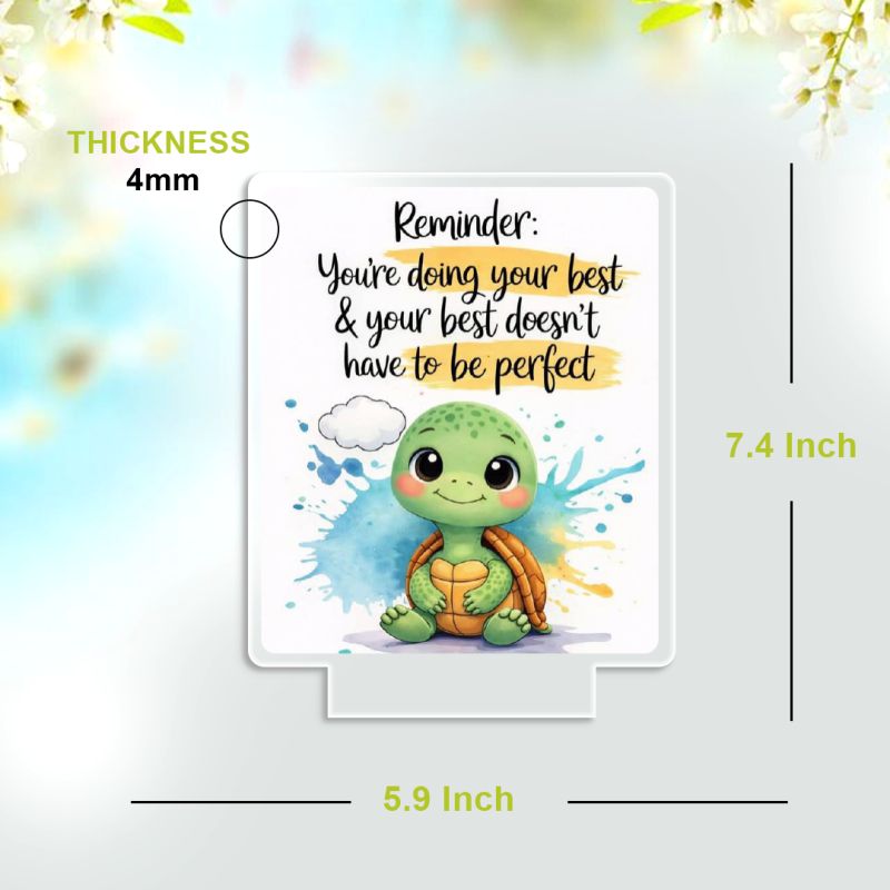 Celebrate effort, not perfection! Display this wooden-base acrylic plaque as a daily reminder to do your best without pressure.