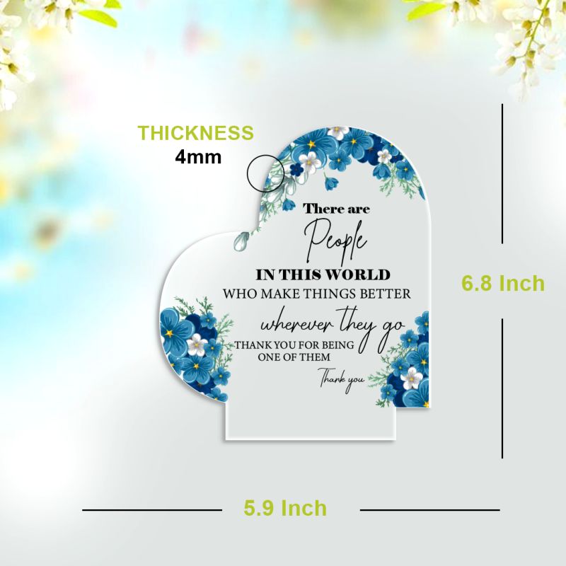 Heart-Shaped Appreciation Acrylic Plaque with Wooden Stand – Thank You Gift  for him her husband  and wife