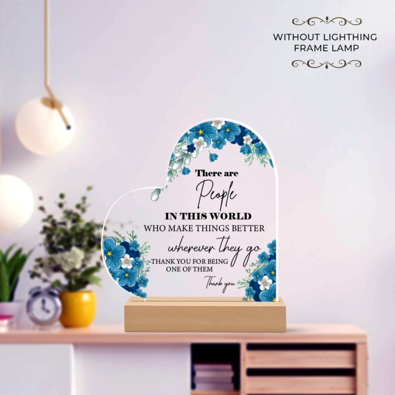 Heart-Shaped Appreciation Acrylic Plaque with Wooden Stand – Thank You Gift  for him her husband  and wife