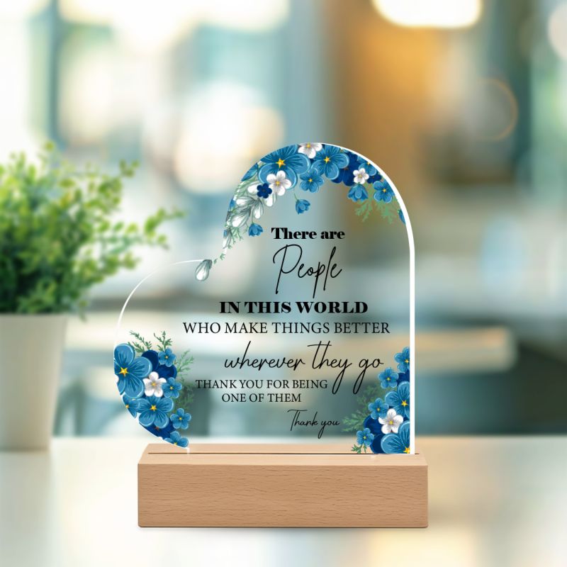 Heart-Shaped Appreciation Acrylic Plaque with Wooden Stand – Thank You Gift  for him her husband  and wife