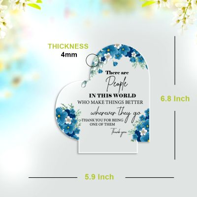 Heart-Shaped Appreciation Acrylic Plaque with Wooden Stand – Thank You Gift  for him her husband  and wife