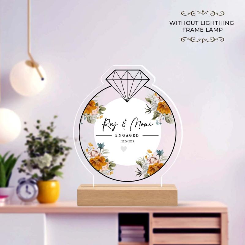 Personalized Engagement Ring Acrylic Plaque – Custom Gift
