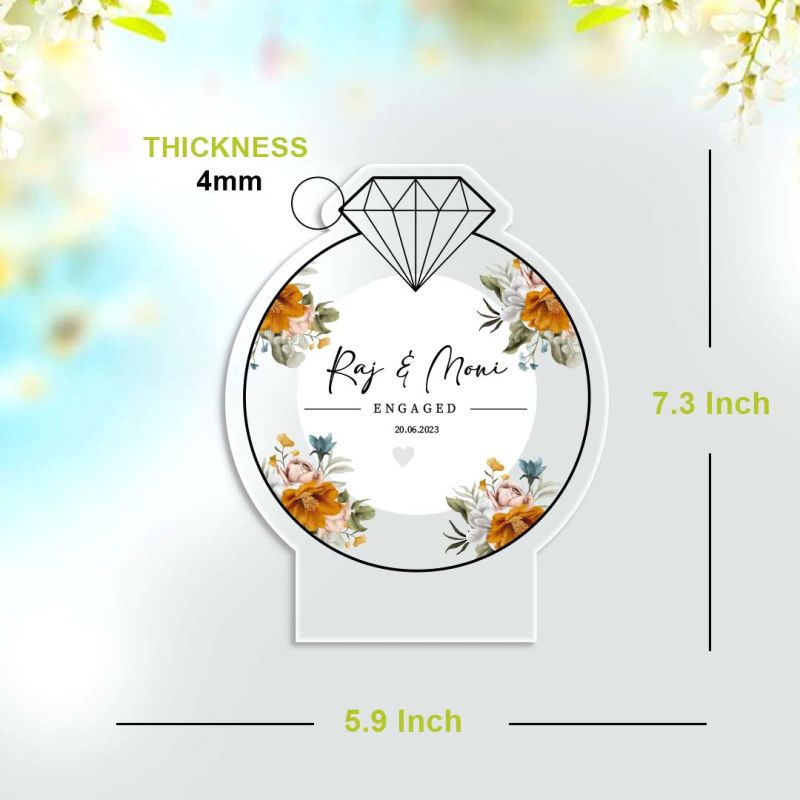 Personalized Engagement Ring Acrylic Plaque – Custom Gift