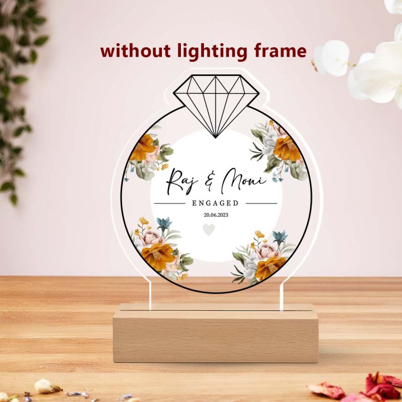Personalized Engagement Ring Acrylic Plaque – Custom Gift