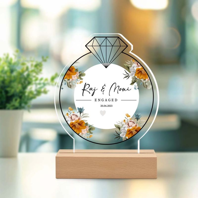 Personalized Engagement Ring Acrylic Plaque – Custom Gift