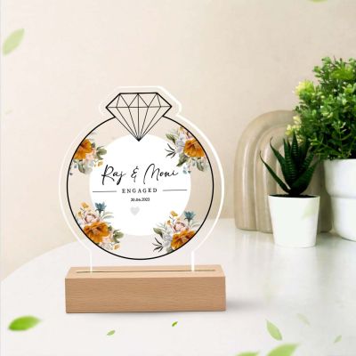 Personalized Engagement Ring Acrylic Plaque – Custom Gift