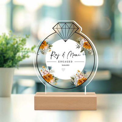 Personalized Engagement Ring Acrylic Plaque – Custom Gift