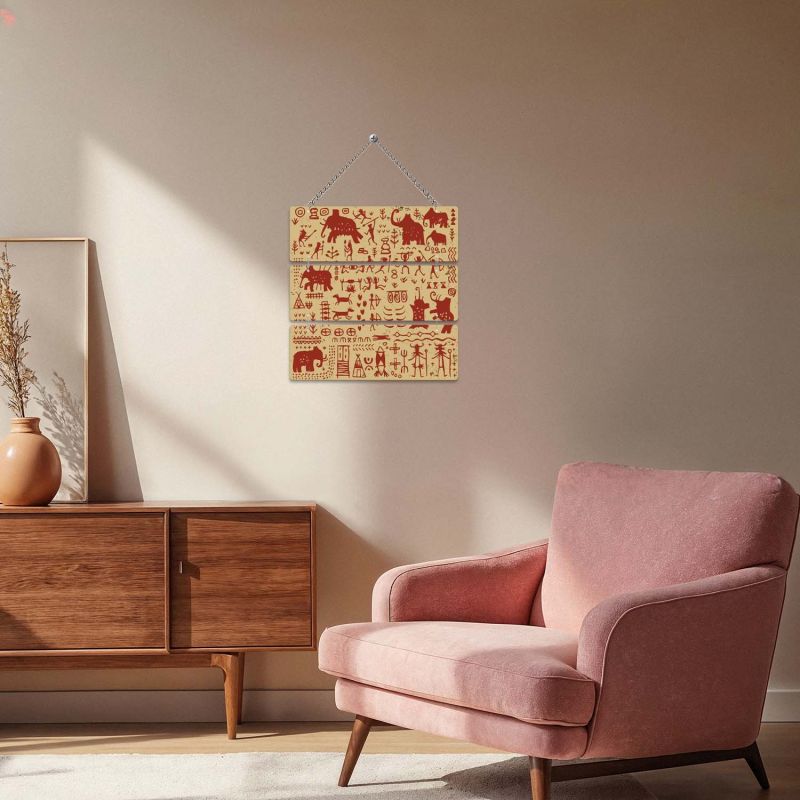 Tribal Warli Art Wooden Wall Hanging