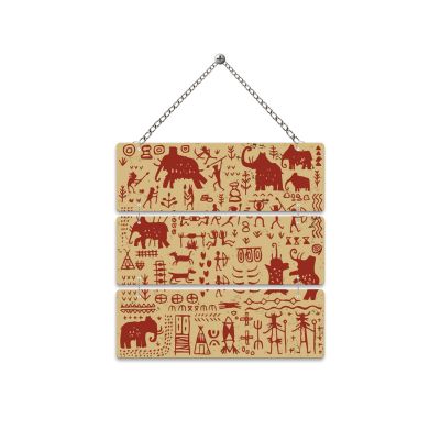 Tribal Warli Art Wooden Wall Hanging