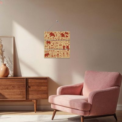 Tribal Warli Art Wooden Wall Hanging