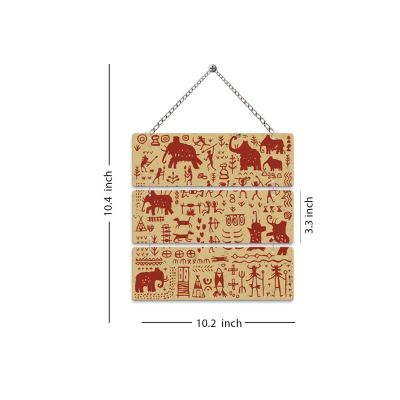 Tribal Warli Art Wooden Wall Hanging