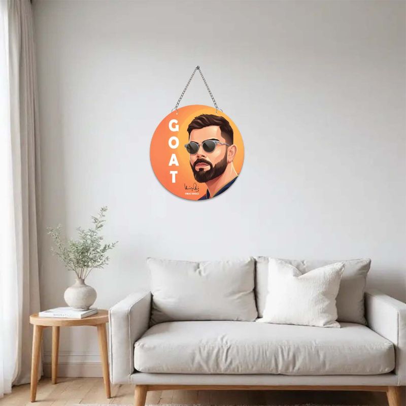 Virat Kohli GOAT Round Wall Hanging