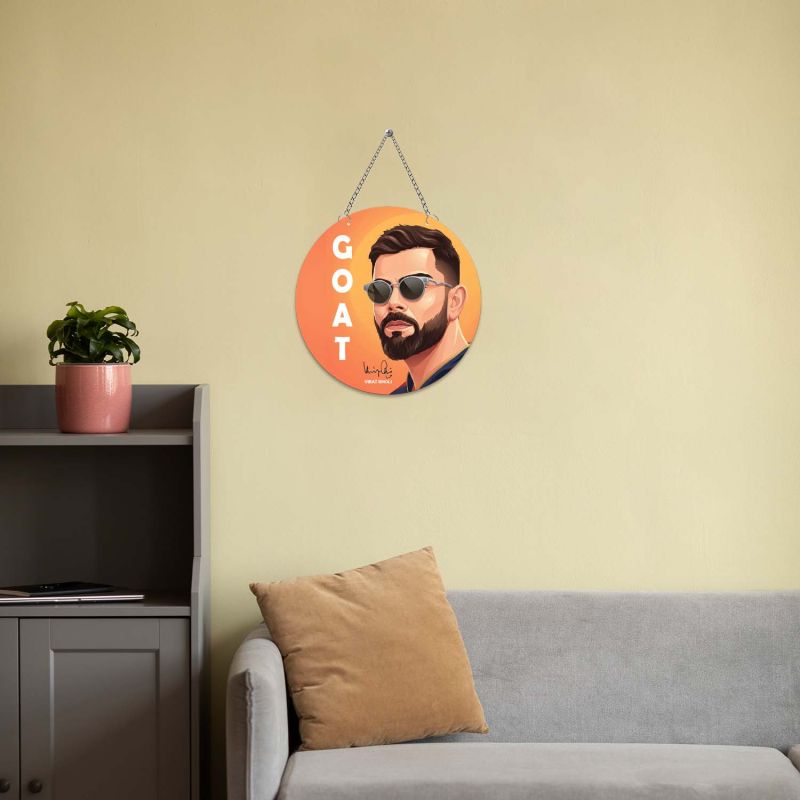 Virat Kohli GOAT Round Wall Hanging