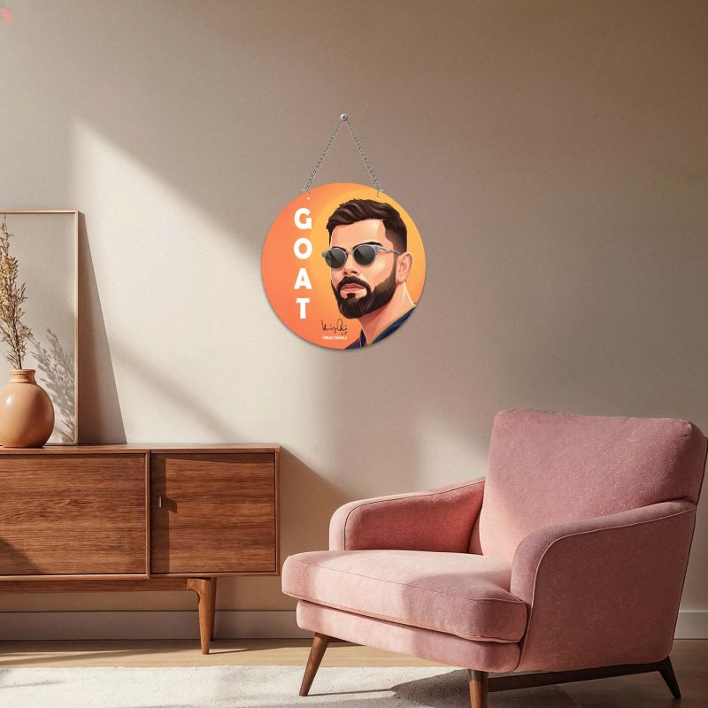 Virat Kohli GOAT Round Wall Hanging