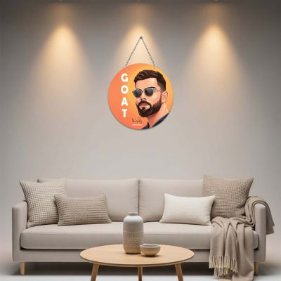 Virat Kohli GOAT Round Wall Hanging