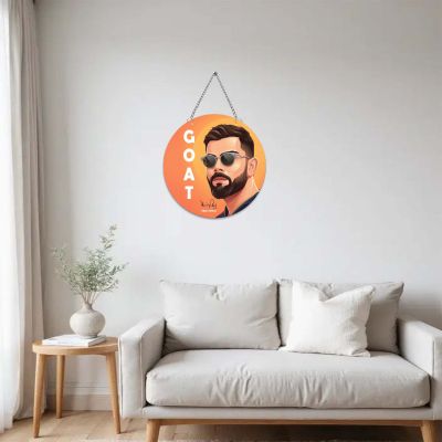 Virat Kohli GOAT Round Wall Hanging