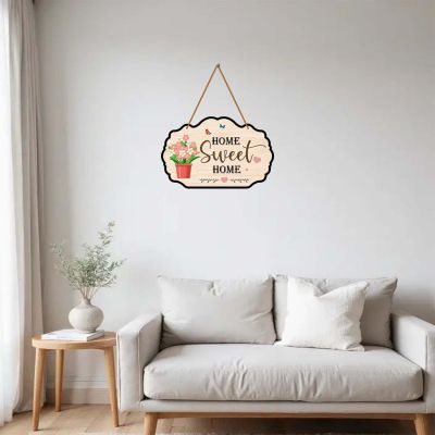 Wooden Home Sweet Home Wall Hanging Floral Butterfly Wall Decor