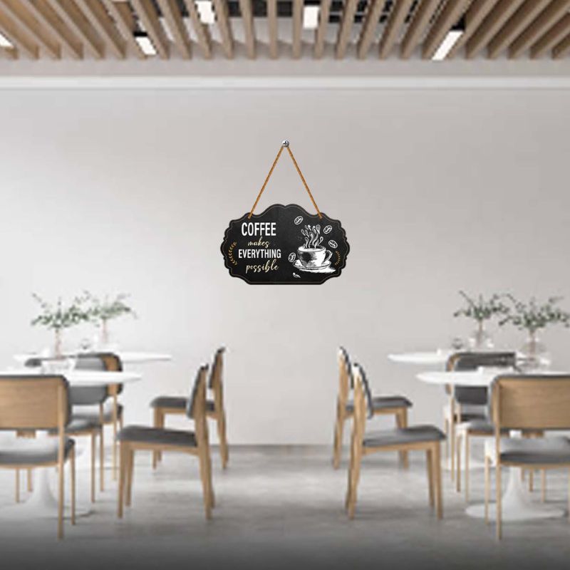 Coffee Makes Everything Possible Wall Hanging  Kitchen, Café & Office Decor for Coffee Lovers