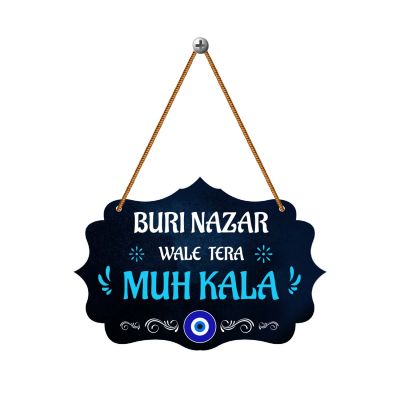 Buri Nazar Wale Tera Muh Kala Wall Hanging Evil Eye Protection Decor for Home & Office