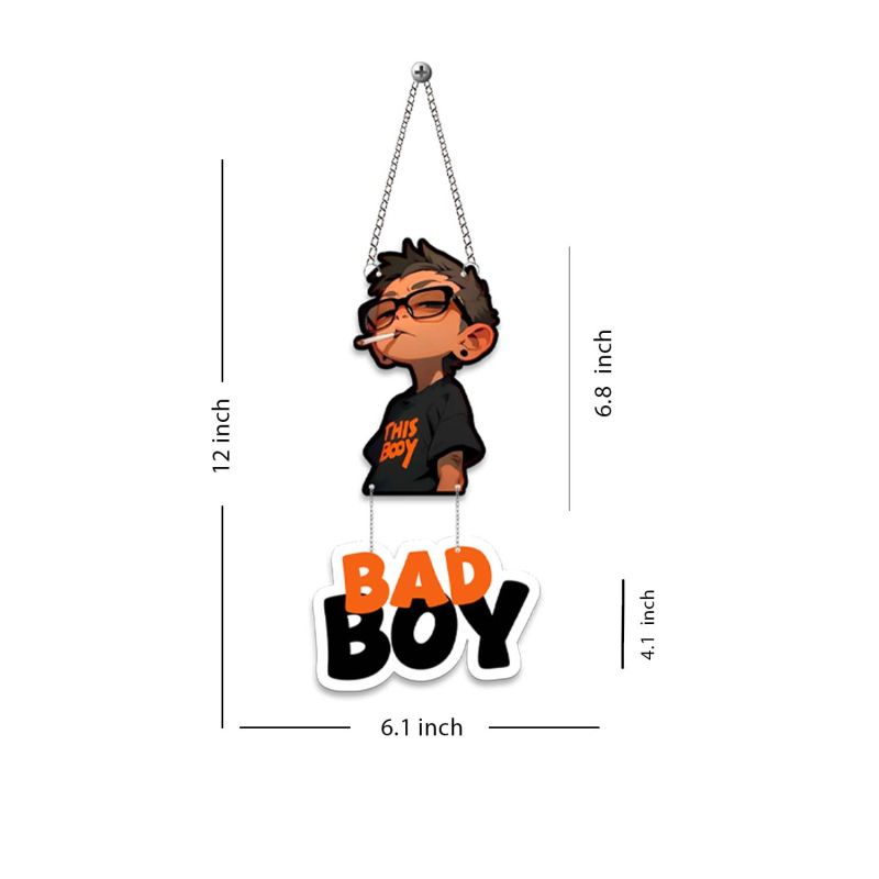 Bad Boy Wooden Wall Hanging Funny Decorative Wall Art for Boys’ Room & Home
