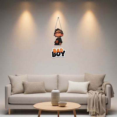 Bad Boy Wooden Wall Hanging Funny Decorative Wall Art for Boys’ Room & Home