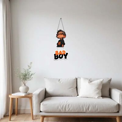 Bad Boy Wooden Wall Hanging Funny Decorative Wall Art for Boys’ Room & Home