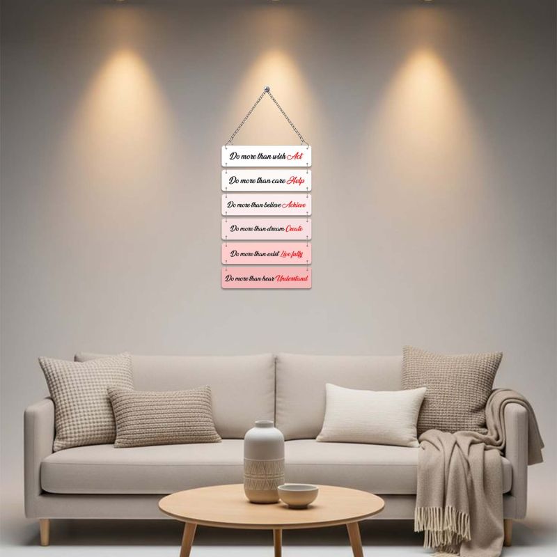 Motivational Hanging Wood Wall Decor Positive Affirmations for Home, Office & Classroom