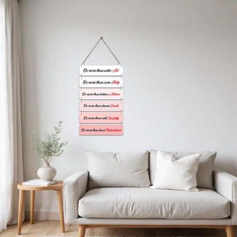 Motivational Hanging Wood Wall Decor Positive Affirmations for Home, Office & Classroom