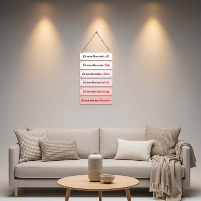 Motivational Hanging Wood Wall Decor Positive Affirmations for Home, Office & Classroom