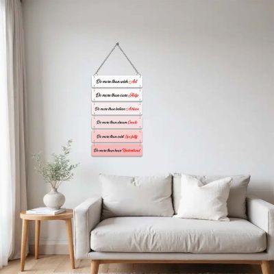 Motivational Hanging Wood Wall Decor Positive Affirmations for Home, Office & Classroom