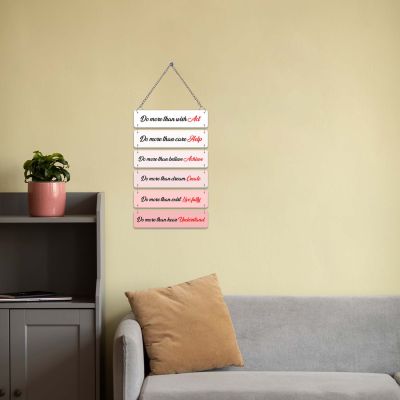 Motivational Hanging Wood Wall Decor Positive Affirmations for Home, Office & Classroom