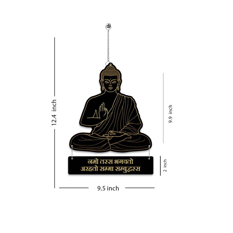 Buddha Mantra Wall Hanging Spiritual Meditation Decor for Home, Office & Yoga Room