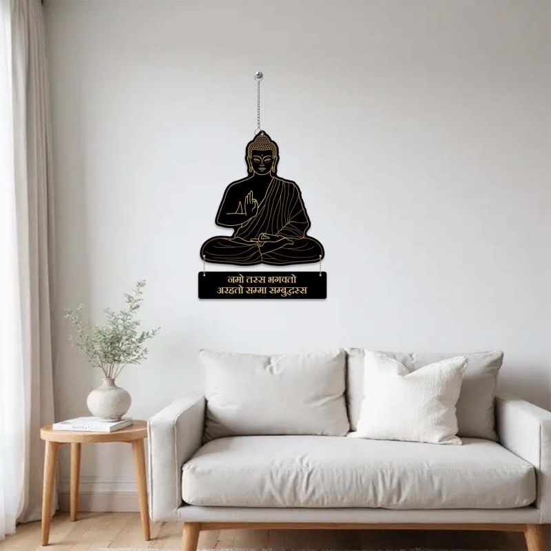 Buddha Mantra Wall Hanging Spiritual Meditation Decor for Home, Office & Yoga Room