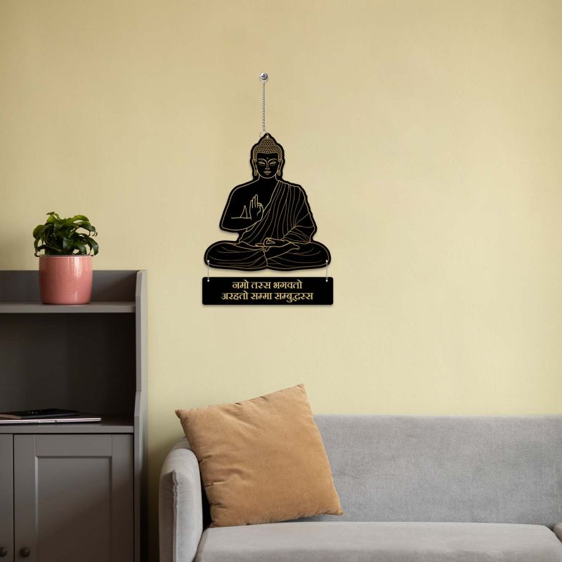 Buddha Mantra Wall Hanging Spiritual Meditation Decor for Home, Office & Yoga Room