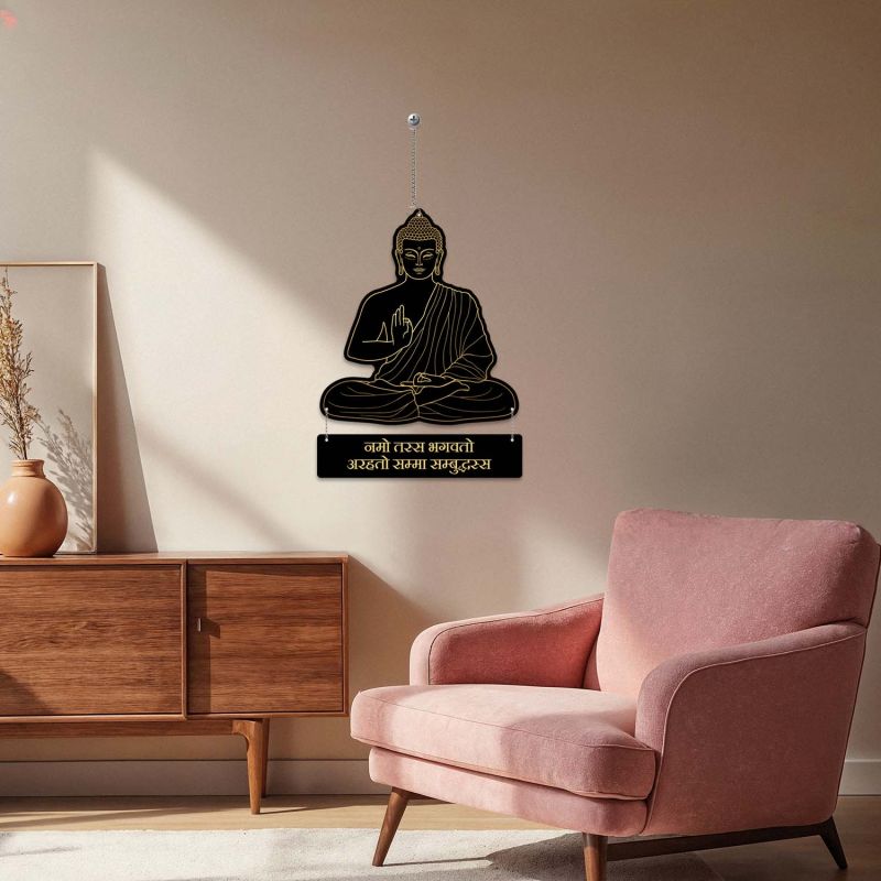 Buddha Mantra Wall Hanging Spiritual Meditation Decor for Home, Office & Yoga Room