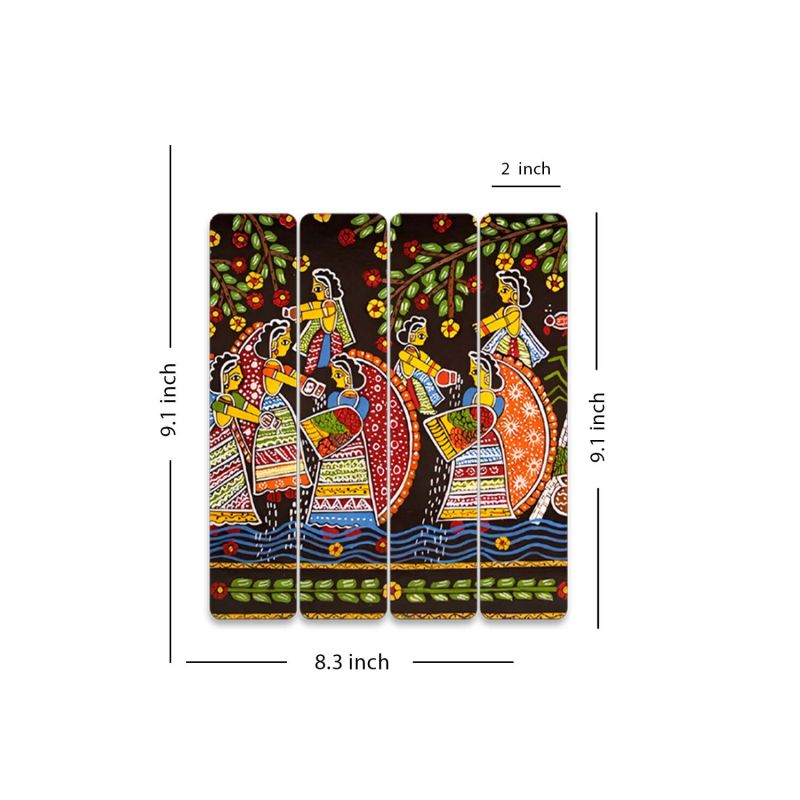 Traditional Madhubani Art Wall Hanging – Ethnic Indian Folk Art Mural