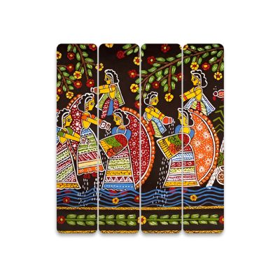 Traditional Madhubani Art Wall Hanging – Ethnic Indian Folk Art Mural
