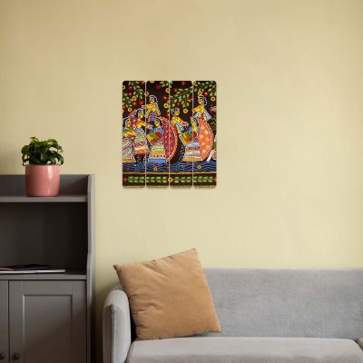 Traditional Madhubani Art Wall Hanging – Ethnic Indian Folk Art Mural