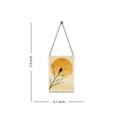 Set of 3 Bird & Sunset Wooden Wall Decor – Modern Boho Nature Art