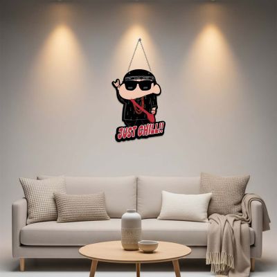 Funny Just Chill Wooden Wall Hanging Wall Art for Kids Room , Bedroom, Office & Living Room