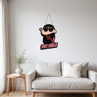 Funny Just Chill Wooden Wall Hanging Wall Art for Kids Room , Bedroom, Office & Living Room