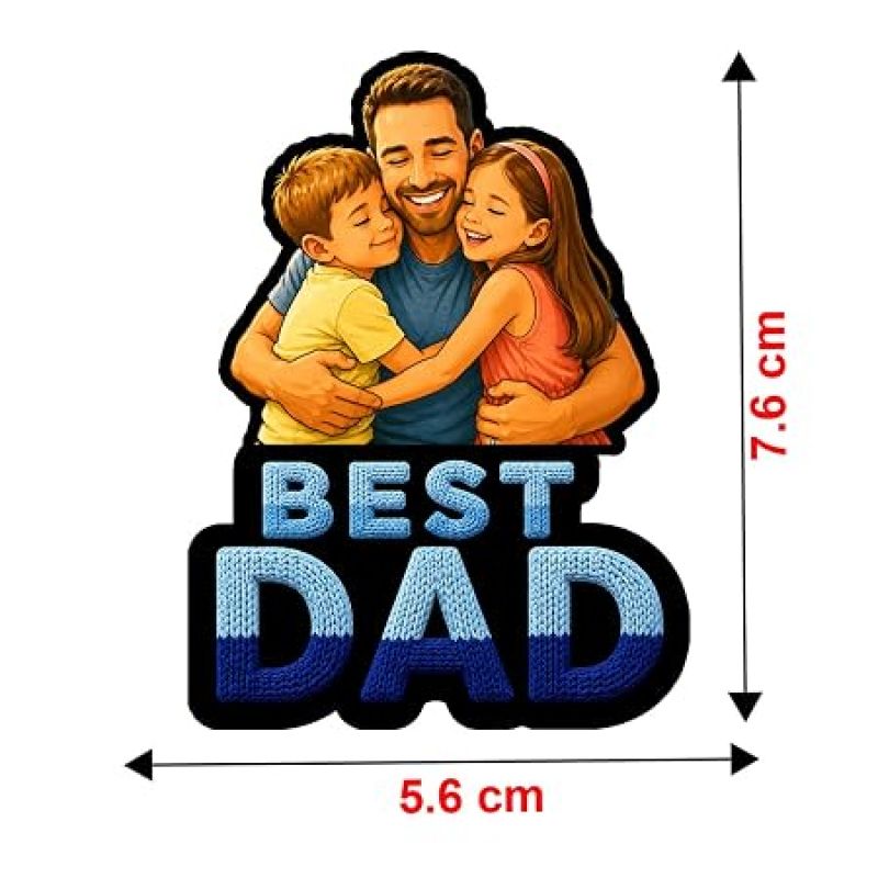 Personalized Best Dad Photo Fridge Magnet Refrigerator Door Decor Fathers Day & Birthday Gift for Papa