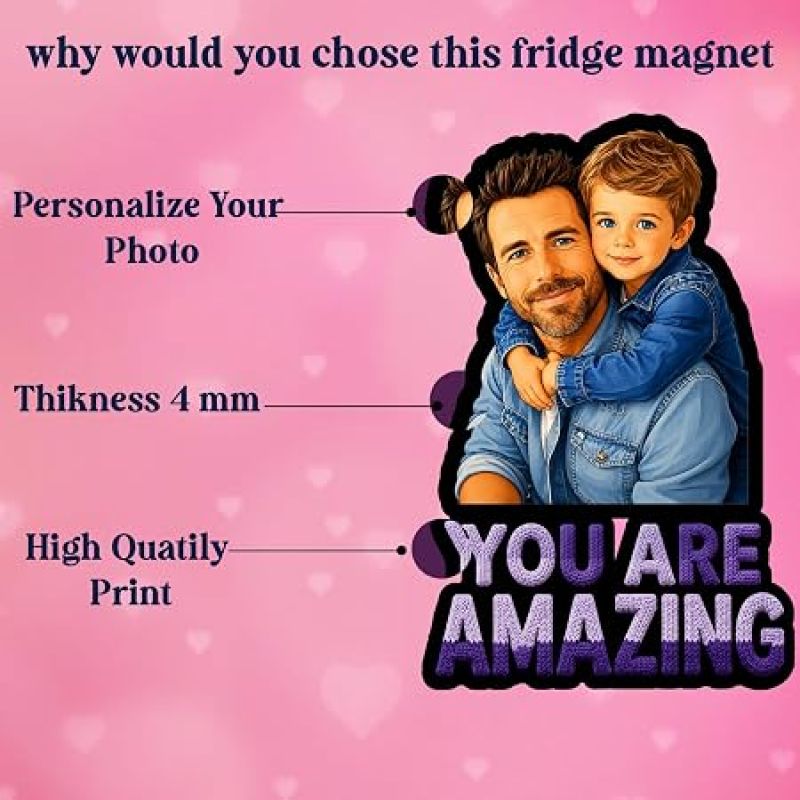 You are Amazing Dad Personalized Photo Magnet Gift for Father & Grandpaa Custom with Photo | Best Dad Gift