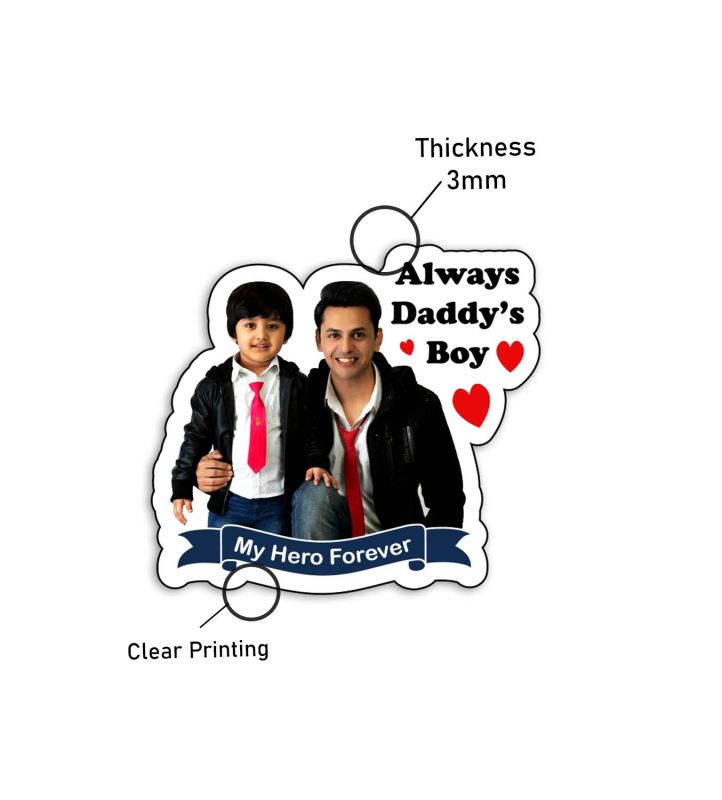Always Daddy Boy Meaningful Personalized Photo Fridge Magnet for Dad Room Decor Dad Birthday Gifts | Photo Magnets for Fridge Dad Gift from Daughter & Son