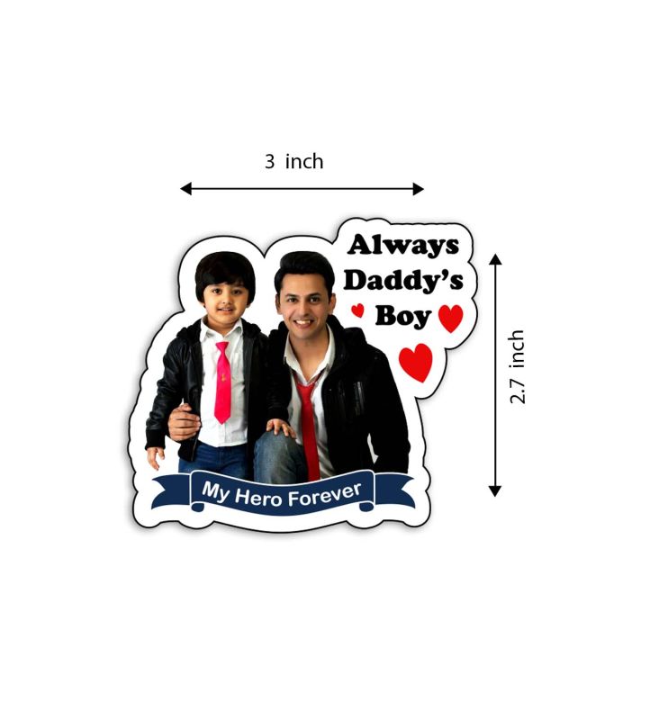 Always Daddy Boy Meaningful Personalized Photo Fridge Magnet for Dad Room Decor Dad Birthday Gifts | Photo Magnets for Fridge Dad Gift from Daughter & Son