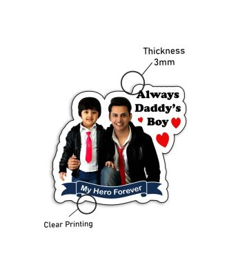 Always Daddy Boy Meaningful Personalized Photo Fridge Magnet for Dad Room Decor Dad Birthday Gifts | Photo Magnets for Fridge Dad Gift from Daughter & Son