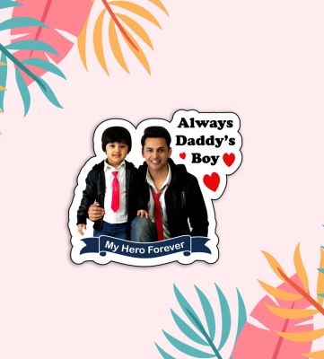 Always Daddy Boy Meaningful Personalized Photo Fridge Magnet for Dad Room Decor Dad Birthday Gifts | Photo Magnets for Fridge Dad Gift from Daughter & Son