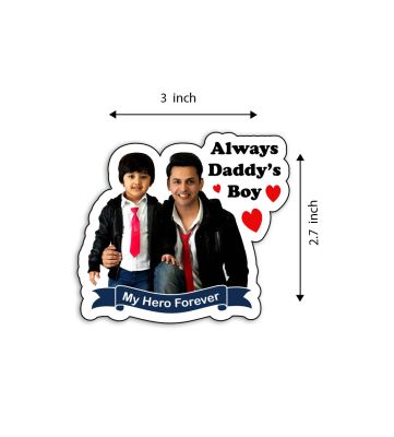 Always Daddy Boy Meaningful Personalized Photo Fridge Magnet for Dad Room Decor Dad Birthday Gifts | Photo Magnets for Fridge Dad Gift from Daughter & Son