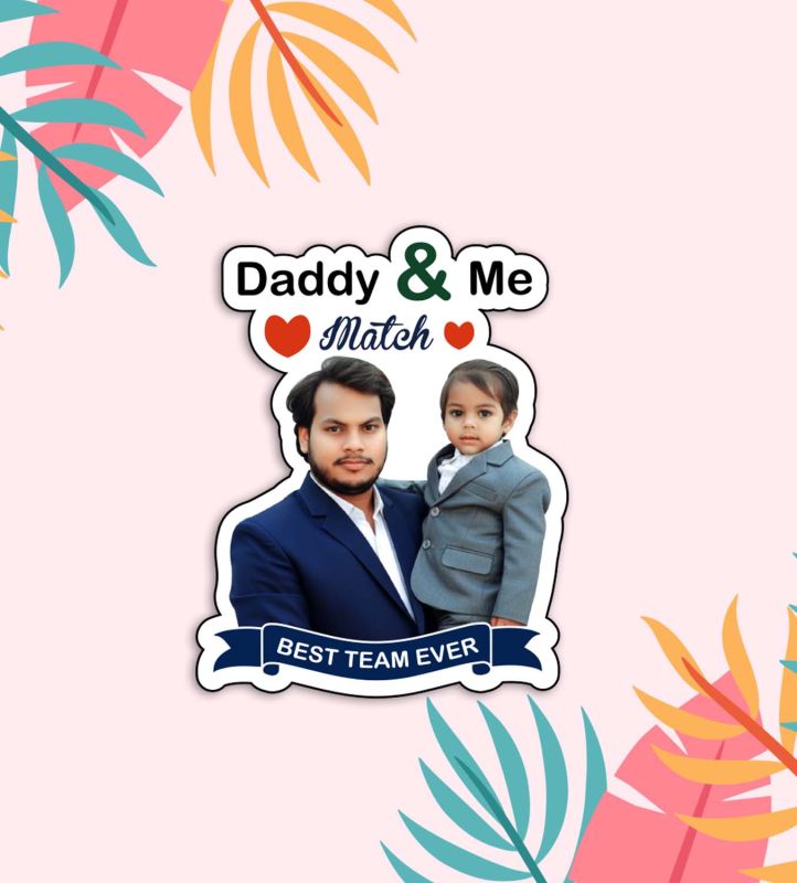 Meaningful Personalized Photo Fridge Magnet for Dad Room Decor Dad Birthday Gifts Photo Magnets for Fridge Dad Gift from Daughter & Son (Daddy & Me Magnet)
